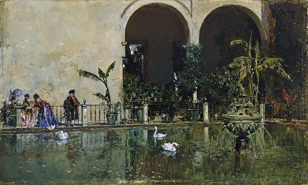Raimundo Madrazo - Stagno nei giardini dell'Alcazar Reale di Siviglia